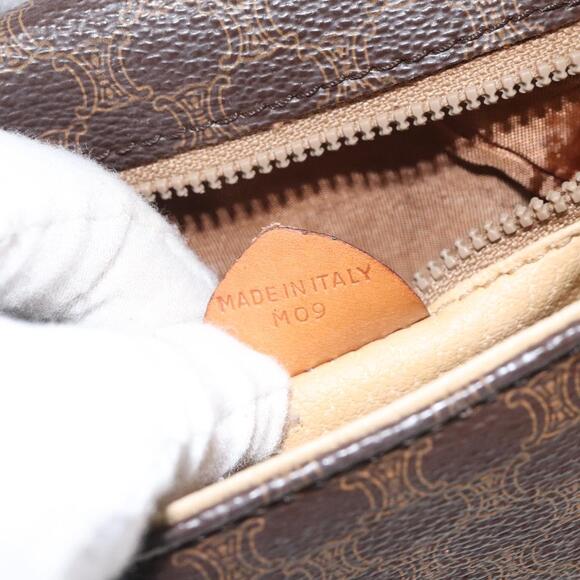 CELINE Macadam Canvas Shoulder Bag Pvc Brown Gold - Picture 13 of 13